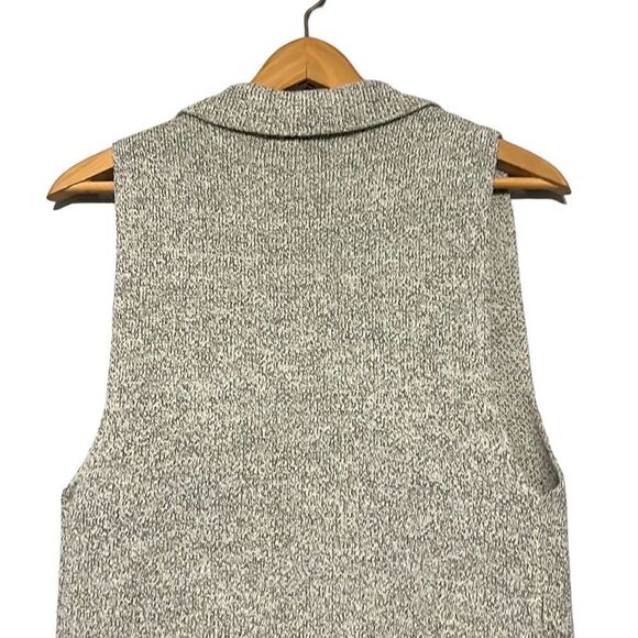 Sweater Vest Woman's Small Monteau Gray Open Front Pockets Knit Collared - Picture 6 of 9
